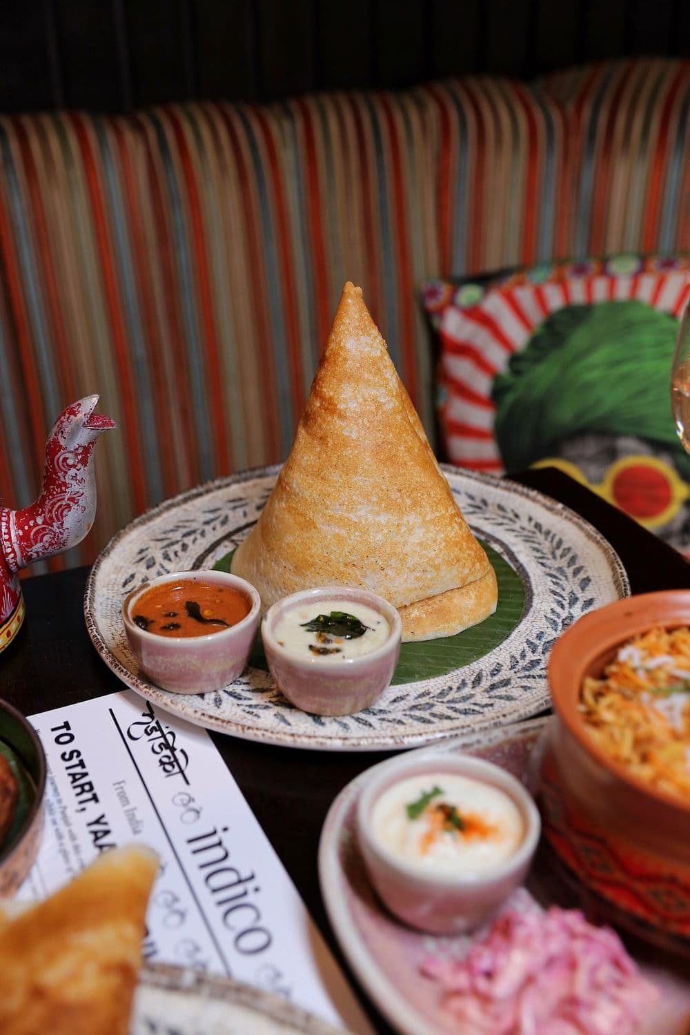 Dosa and chutneys from above